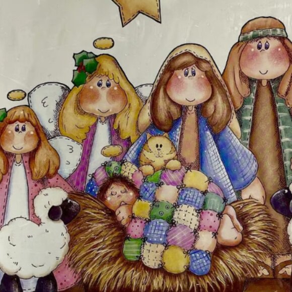 Vintage Ragamuffins Away In A Manger 4209 Iron-On Transfer 8x10 - Picture 2 of 3